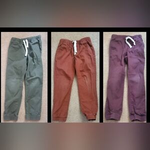 Kids Casual Jogger Pants Bundle - Olive, Rust and Merlot